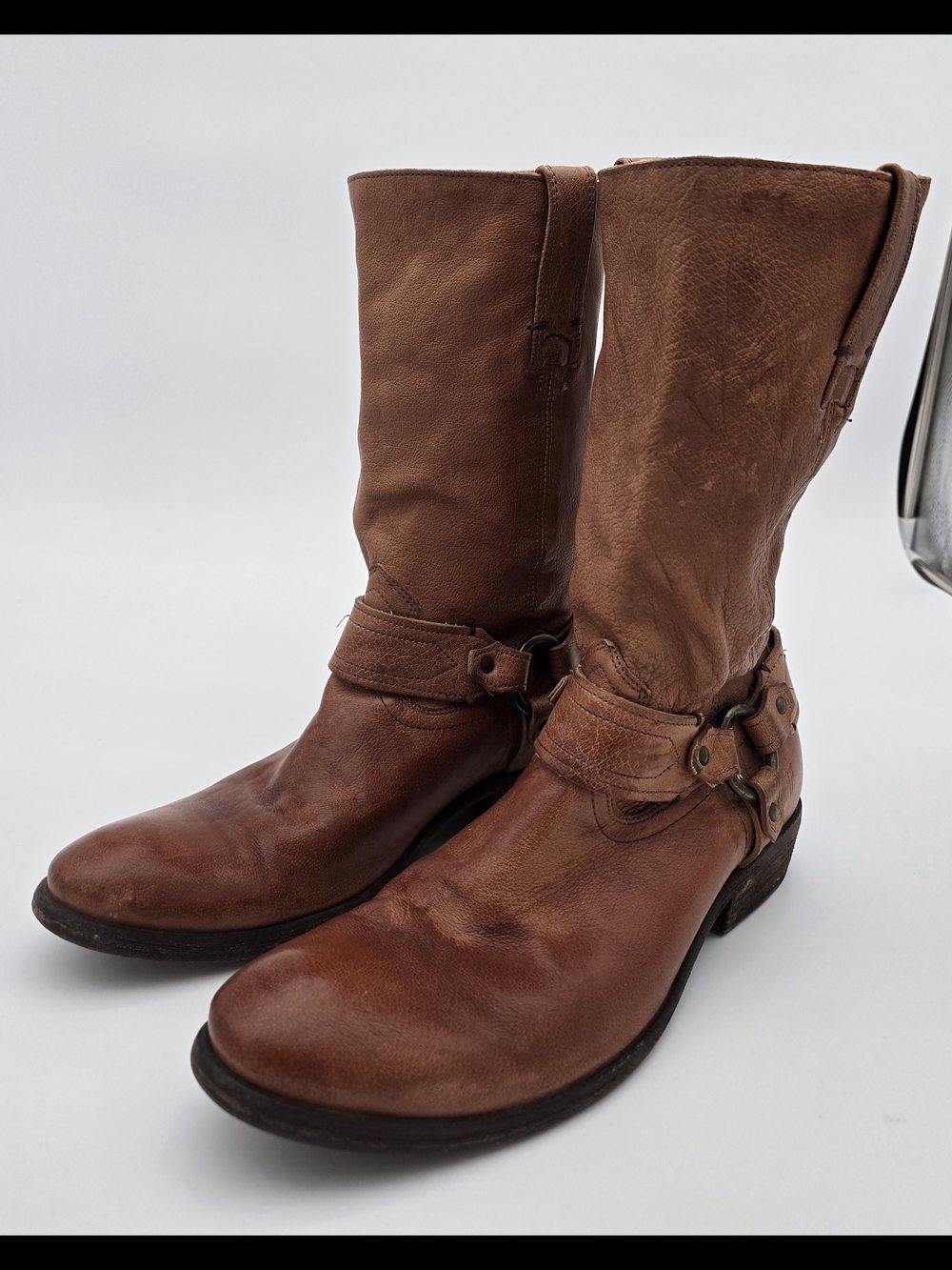 Mens Frye Carson Harness Boots 9.5 D Brown